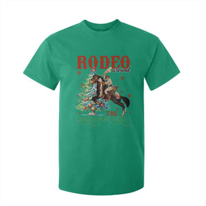 Western Christmas T Shirt For Kid Rodeo Around The Christmas Tree Cowgirl TS11 Irish Green Print Your Wear