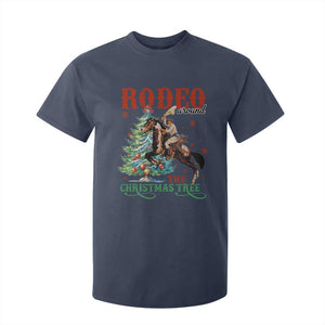 Western Christmas T Shirt For Kid Rodeo Around The Christmas Tree Cowgirl TS11 Navy Print Your Wear