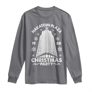 Nakatomi Plaza Long Sleeve Shirt Christmas Party 1988 Vintage Snowflake TS11 Charcoal Print Your Wear