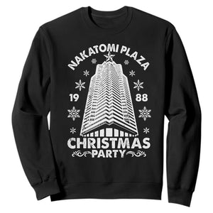 Nakatomi Plaza Sweatshirt Christmas Party 1988 Vintage Snowflake TS11 Black Print Your Wear