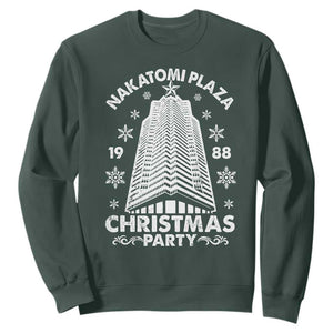 Nakatomi Plaza Sweatshirt Christmas Party 1988 Vintage Snowflake TS11 Dark Forest Green Print Your Wear