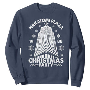 Nakatomi Plaza Sweatshirt Christmas Party 1988 Vintage Snowflake TS11 Navy Print Your Wear