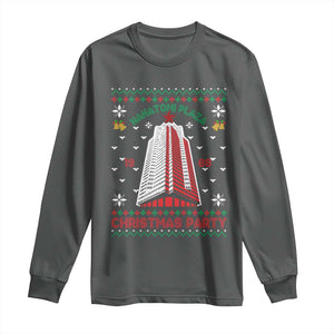 Nakatomi Plaza Long Sleeve Shirt Christmas Party 1988 Seasons Greetings TS11 Dark Heather Print Your Wear