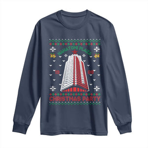 Nakatomi Plaza Long Sleeve Shirt Christmas Party 1988 Seasons Greetings TS11 Navy Print Your Wear