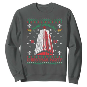 Nakatomi Plaza Sweatshirt Christmas Party 1988 Seasons Greetings TS11 Dark Heather Print Your Wear