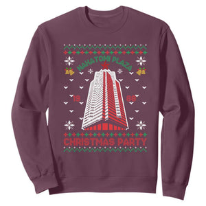 Nakatomi Plaza Sweatshirt Christmas Party 1988 Seasons Greetings TS11 Maroon Print Your Wear