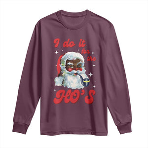 Funny I Do It For The Ho's Long Sleeve Shirt Christmas Naughty Santa TS11 Maroon Print Your Wear