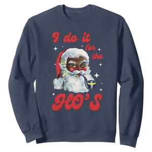Funny I Do It For The Ho's Sweatshirt Christmas Naughty Santa TS11 Navy Print Your Wear