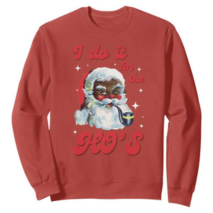 Funny I Do It For The Ho's Sweatshirt Christmas Naughty Santa TS11 Red Print Your Wear