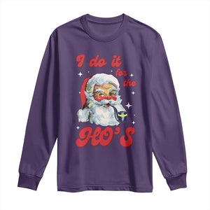 Funny I Do It For The Ho's Long Sleeve Shirt Christmas Black Naughty Santa TS11 Purple Print Your Wear