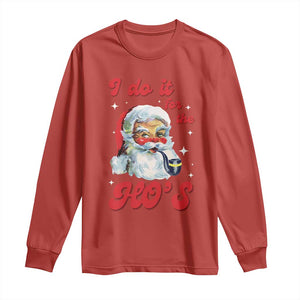 Funny I Do It For The Ho's Long Sleeve Shirt Christmas Black Naughty Santa TS11 Red Print Your Wear