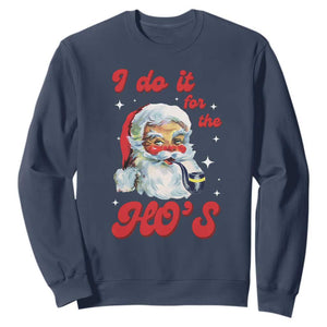 Funny I Do It For The Ho's Sweatshirt Christmas Black Naughty Santa TS11 Navy Print Your Wear