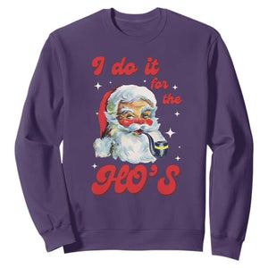 Funny I Do It For The Ho's Sweatshirt Christmas Black Naughty Santa TS11 Purple Print Your Wear