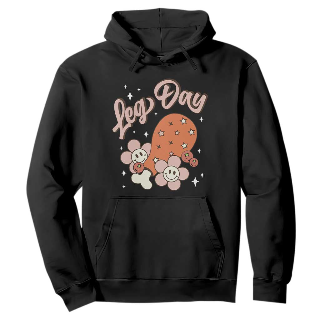 Funny Retro Thanksgiving Hoodie Leg Day Fall Season Family Matching TS11 Black Print Your Wear