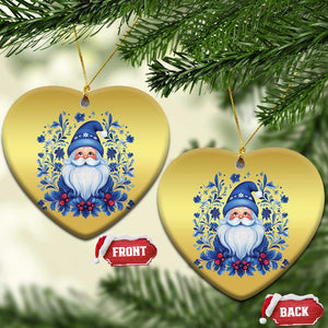 Norwegian Xmas Scandinavian Yule Santa Folk Art Winter Solstice Christmas Ornament TS11 Heart Gold Print Your Wear