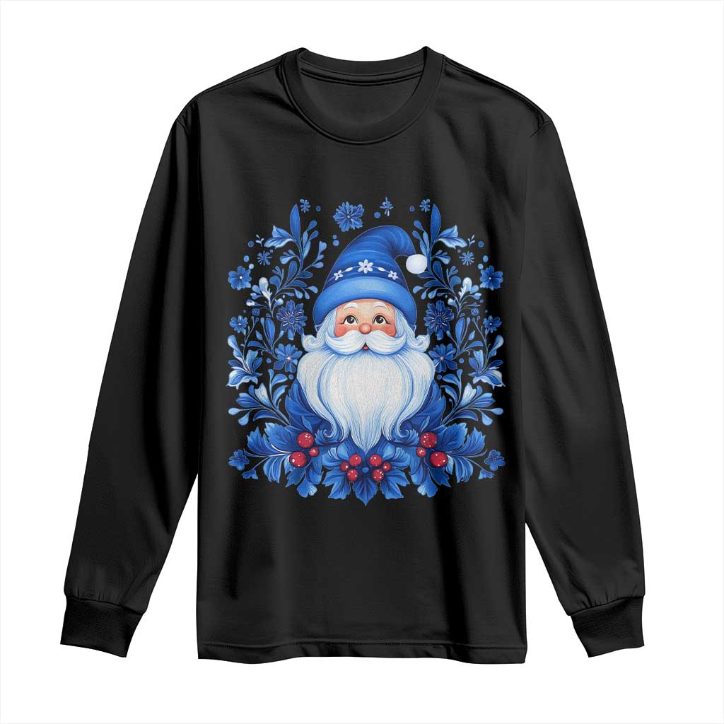 Norwegian Christmas Scandinavian Yule Santa Folk Art Winter Solstice Long Sleeve Shirt TS11 Black Print Your Wear