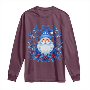 Norwegian Christmas Scandinavian Yule Santa Folk Art Winter Solstice Long Sleeve Shirt TS11 Maroon Print Your Wear