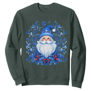 Norwegian Christmas Scandinavian Yule Santa Folk Art Winter Solstice Sweatshirt TS11 Dark Forest Green Print Your Wear