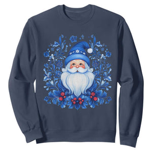 Norwegian Christmas Scandinavian Yule Santa Folk Art Winter Solstice Sweatshirt TS11 Navy Print Your Wear