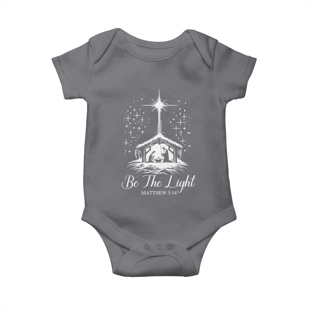Be The Light Christian Christmas Baby Onesie Nativity Scene Bible Verse TS11 Charcoal Print Your Wear