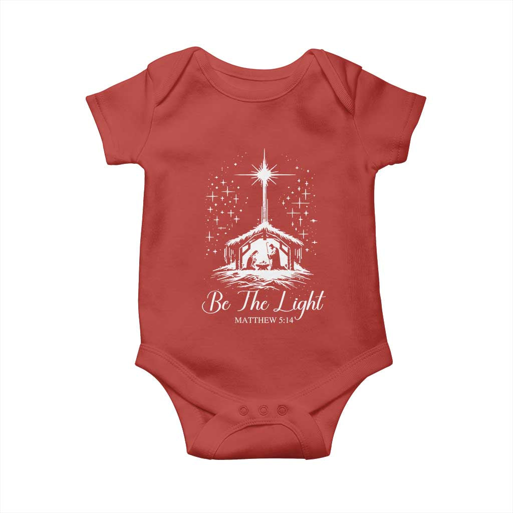 Be The Light Christian Christmas Baby Onesie Nativity Scene Bible Verse TS11 Red Print Your Wear
