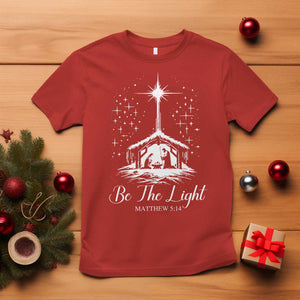 Be The Light Christian Christmas T Shirt Nativity Scene Bible Verse TS11 Red Print Your Wear
