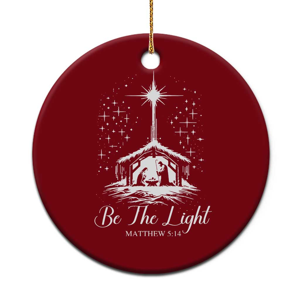 Be The Light Christian Christmas Ceramic Ornament Nativity Scene Bible Verse TS11 1pc Red Print Your Wear