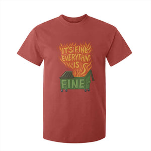 Funny Dumpster Fire T Shirt For Kid Its Fine Everything Is Fine Chaos TS11 Red Print Your Wear