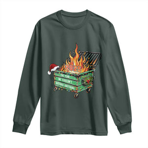 Funny Lil Dumpster Fire 2025 Long Sleeve Shirt The Year We Couldnt Afford Anything TS11 Dark Forest Green Print Your Wear