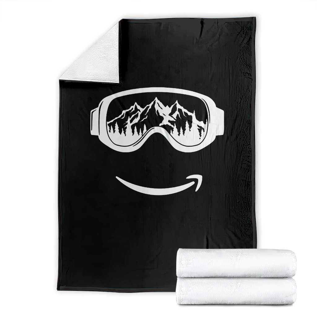 Funny Skiing Snowboard Throw Blanket Snow Goggles Snow Mountain Winter Sport TS11 Black Print Your Wear