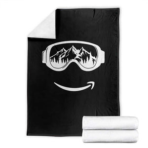 Funny Skiing Snowboard Throw Blanket Snow Goggles Snow Mountain Winter Sport TS11 Black Print Your Wear