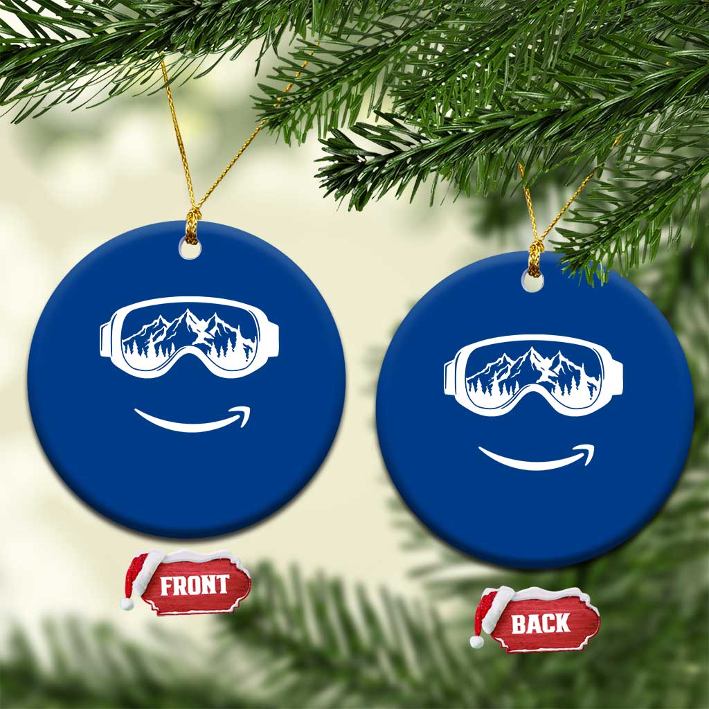 Funny Skiing Snowboard Ceramic Ornament Snow Goggles Snow Mountain Winter Sport TS11 1pc Blue Print Your Wear