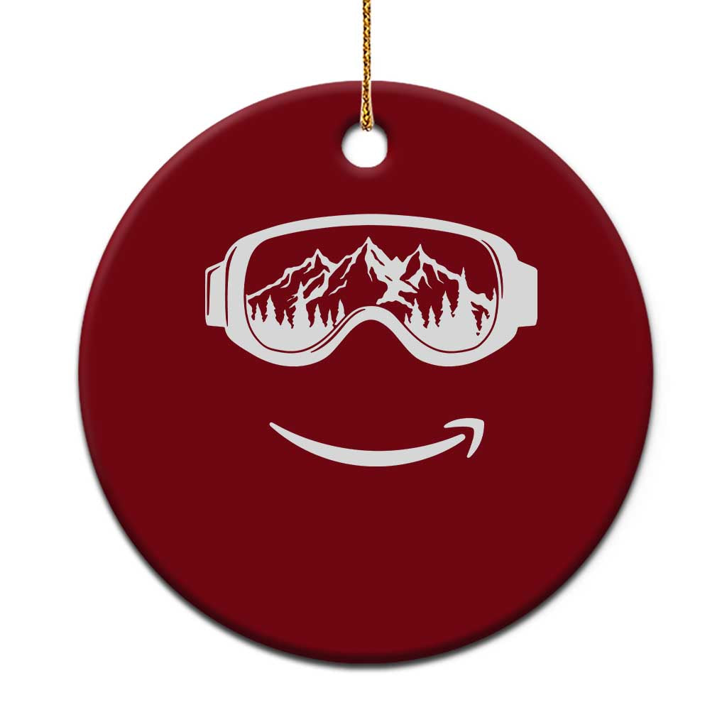 Funny Skiing Snowboard Ceramic Ornament Snow Goggles Snow Mountain Winter Sport TS11 1pc Red Print Your Wear