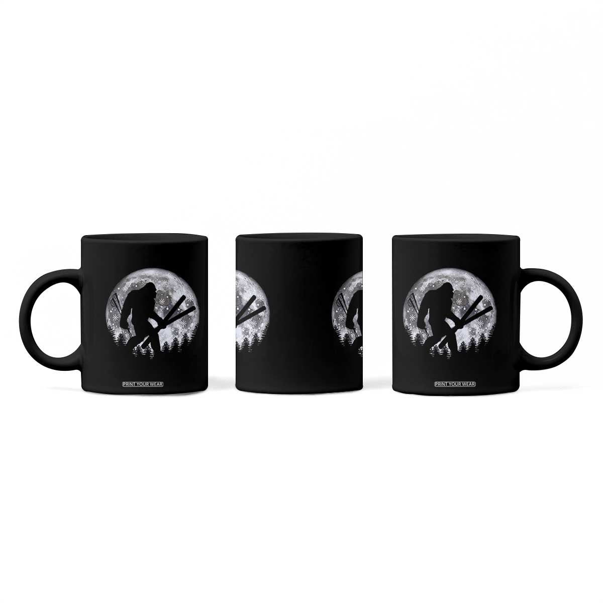 Funny Skiing Bigfoot Ski Winter Sport Moon Coffee Mug TS11 Print Your Wear