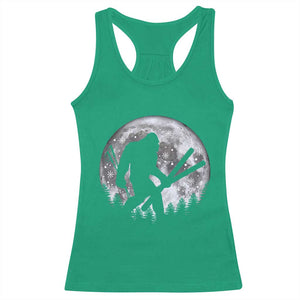 Funny Skiing Bigfoot Ski Winter Sport Moon Racerback Tank Top TS11 Irish Green Print Your Wear
