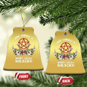 Have Yourself A Merry Little Solstice Christmas Ornament Yule Pagan Xmas Pentagram TS11 Bell Flake Gold Print Your Wear