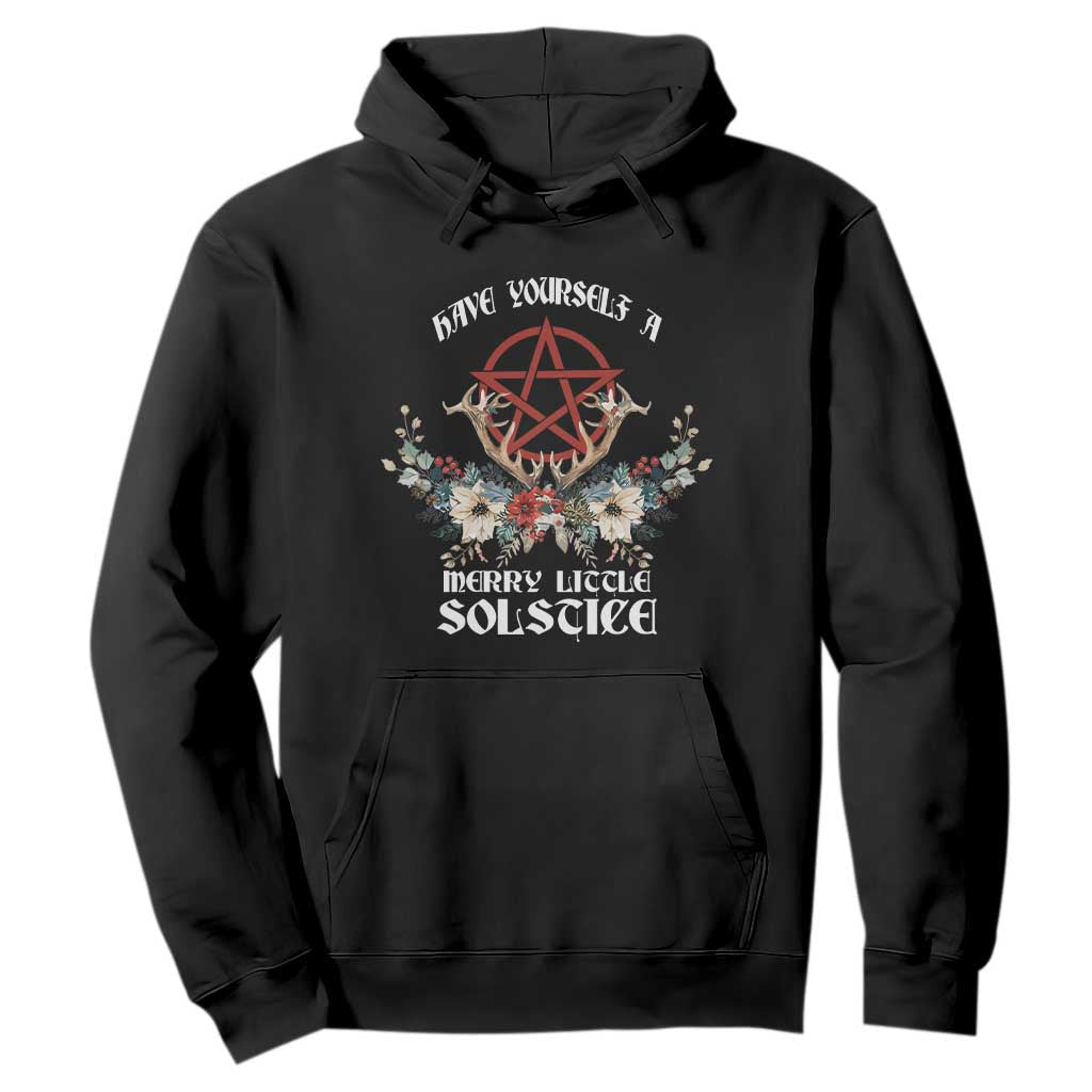 Have Yourself A Merry Little Solstice Hoodie Yule Pagan Christmas Pentagram TS11 Black Print Your Wear