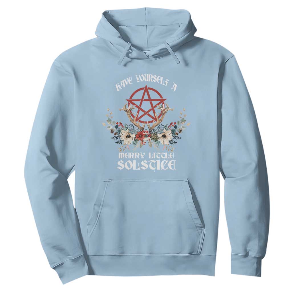 Have Yourself A Merry Little Solstice Hoodie Yule Pagan Christmas Pentagram TS11 Light Blue Print Your Wear