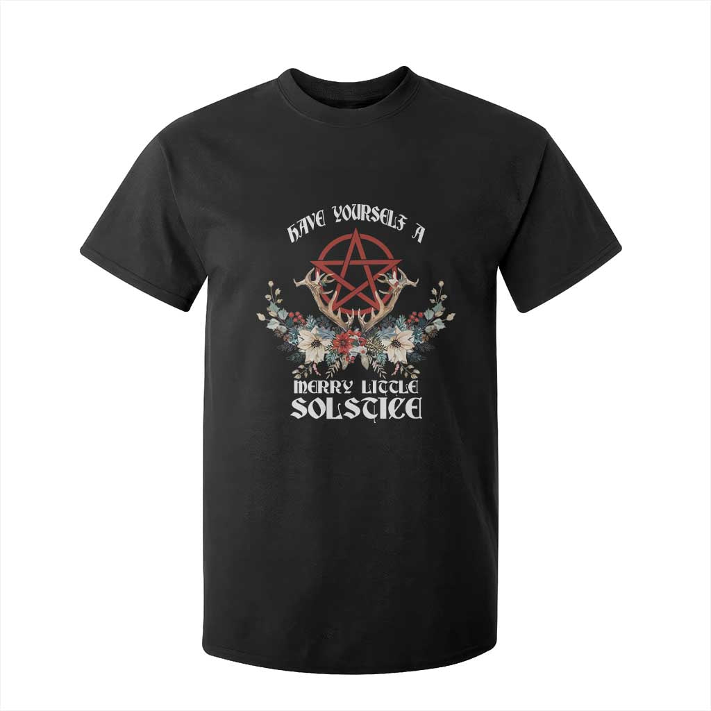 Have Yourself A Merry Little Solstice T Shirt For Kid Yule Pagan Christmas Pentagram TS11 Black Print Your Wear