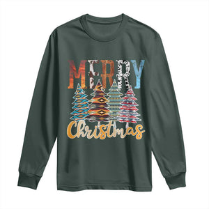 Merry Christmas Native American Xmas Tree Long Sleeve Shirt TS11 Dark Forest Green Print Your Wear