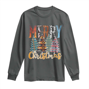 Merry Christmas Native American Xmas Tree Long Sleeve Shirt TS11 Dark Heather Print Your Wear