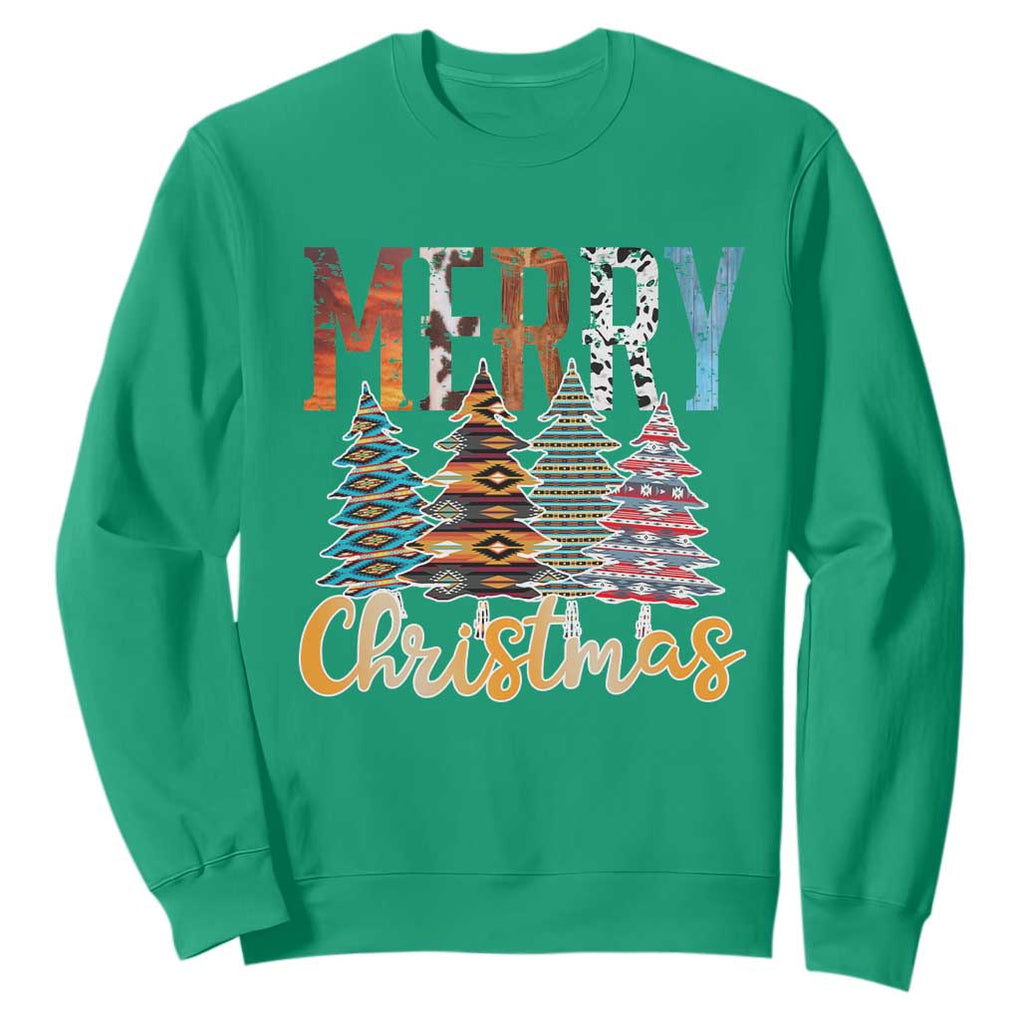 Merry Christmas Native American Xmas Tree Sweatshirt TS11 Irish Green Print Your Wear