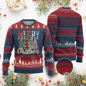 Merry Christmas Native American Xmas Tree Ugly Christmas Sweater TS11 Burgundy Print Your Wear