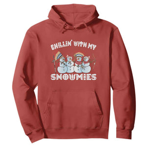 Funny Christmas Native American Hoodie Chillin' With My Snowmies Snowman Tribes TS11 Red Print Your Wear