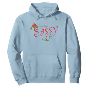 Funny Christmas Elf Hoodie I'm The Sassy Elf Family Matching TS11 Light Blue Print Your Wear