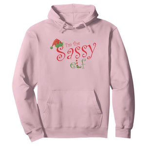 Funny Christmas Elf Hoodie I'm The Sassy Elf Family Matching TS11 Light Pink Print Your Wear