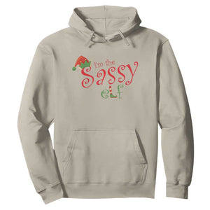 Funny Christmas Elf Hoodie I'm The Sassy Elf Family Matching TS11 Sand Print Your Wear