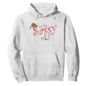 Funny Christmas Elf Hoodie I'm The Sassy Elf Family Matching TS11 White Print Your Wear