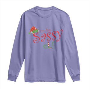 Funny Christmas Elf Long Sleeve Shirt I'm The Sassy Elf Family Matching TS11 Violet Print Your Wear