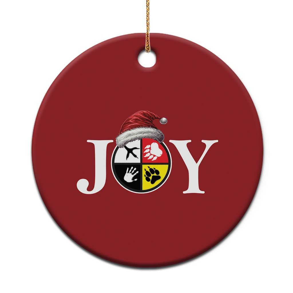 Xmas Native American Joy Medicine Wheel Santa Hat Christmas Ornament TS11 Print Your Wear